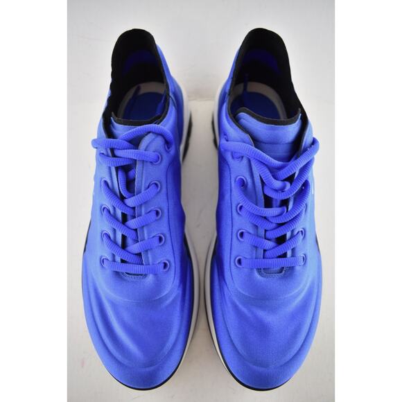 Chanel Men 19P Blue Lycra White Black CC Logo Lace Low Top Trainer Sneaker 44 11 - Picture 8 of 12